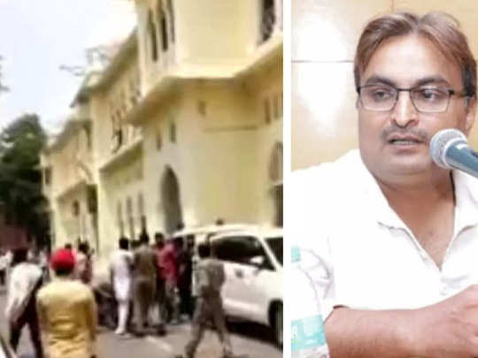 शिवलिंग पर अभद्र टिप्पणी करने वाले LU प्रोफेसर रविकांत को छात्र नेता कार्तिक पाण्डेय ने विद्यालय परिसर में कूटा